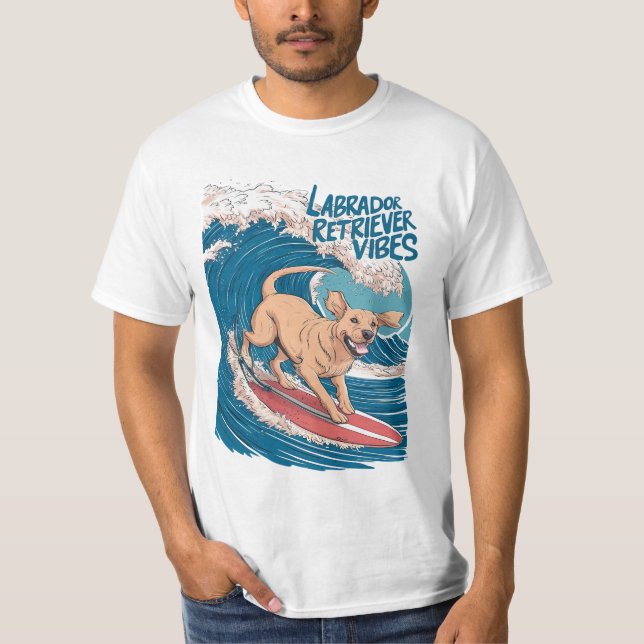 The Surfing Labrador Retriever Pup T-Shirt (Front)