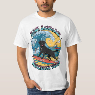 The Surfing Pup Black Labrador Retriever T-Shirt