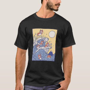 The Surfing Wave Corgi Kanagawa Big Wave Corgi Sur T-Shirt