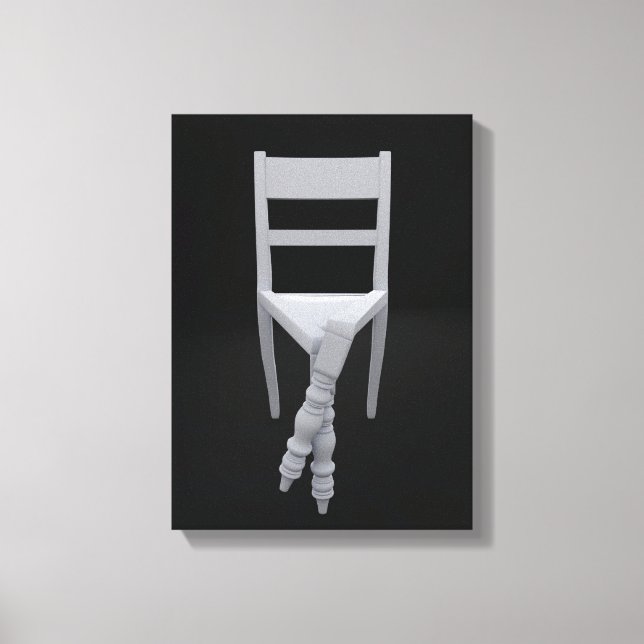 The surreal chair with crossed legs  canvas print (Front)