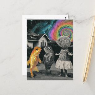 The Surreal Fish Family Postcard