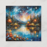 The surreal, mirrored lake reflecting a starry nig