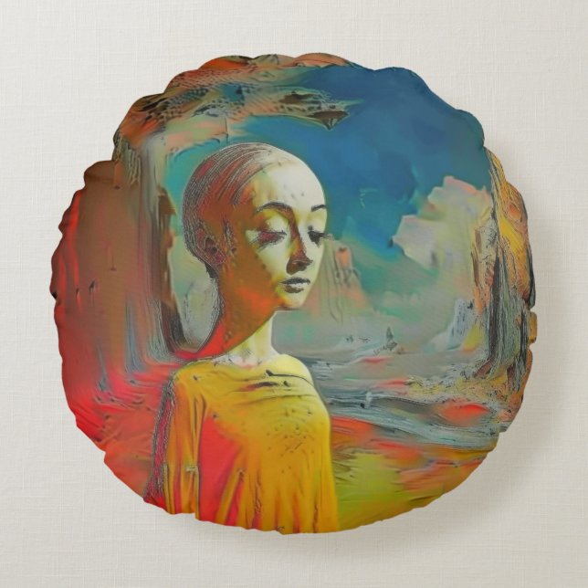 The Surrealness of it All Round Cushion (Front)