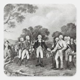 The Surrender of General Burgoyne Saratoga Square Sticker