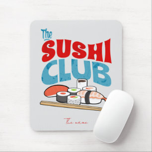 the sushi club, sushi mouse pad