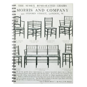 The Sussex Rush-Seated Chairs, made by Morris and Notebook