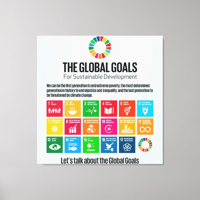 The Sustainable Development Goals 17 UN SDGs 2030 Canvas Print (Front)