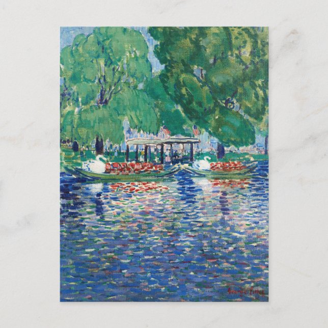 The Swan Boats | George Luks Postcard (Front)
