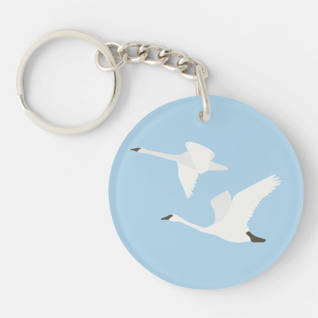 The Swan Colour Block Key Ring (Front)