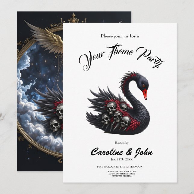 The Swan of Forgotten Souls.  Invitation (Front/Back)