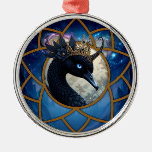 The Swan Who Guards the Moon. Metal Tree Decoration