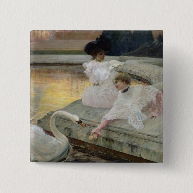 The Swans, 1900 15 Cm Square Badge (Front)