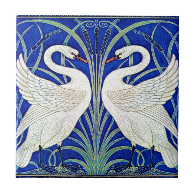 The Swans by Walter Crane Tile (Front)