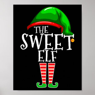 The sweet elf family matching group christmas gift poster