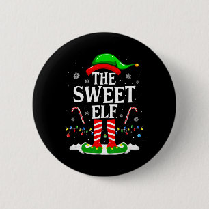The Sweet Elf Xmas Funny Matching Family Group Chr 6 Cm Round Badge