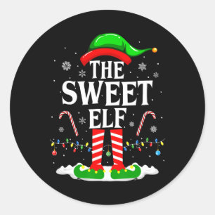 The Sweet Elf Xmas Funny Matching Family Group Chr Classic Round Sticker