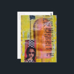 The Sweet Treat Mixed Media Collage Postcard<br><div class="desc">A random collage of vintage textbook papers and a frozen treat on a stick from a phone book ad with a woman on a yellow background</div>