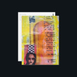 The Sweet Treat Mixed Media Collage Postcard<br><div class="desc">A random collage of vintage textbook papers and a frozen treat on a stick from a phone book ad with a woman on a yellow background</div>