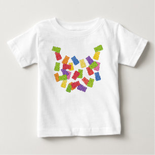The Sweetest Bib" - Falling Rainbow Gummy Bear Nec Baby T-Shirt