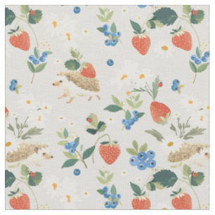 The Sweetest Harvest - Hedgehog Strawberry garden Fabric