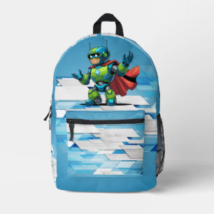 the sweetest little robot design printed backpack