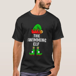 The Swimming Elf Swimmer Xmas Holiday Christmas El T-Shirt