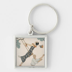 The Swing, 1923 (pochoir print) Key Ring