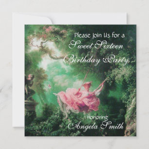 THE SWING  ,SWEET SIXTEEN PARTY Fuchsia Invitation