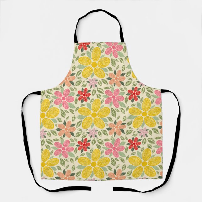 The Swirl Garden Kitchen Towel Apron (Front)