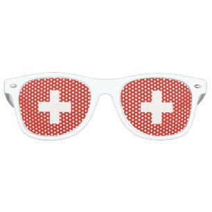 The Swiss colour Flag of Switzerland Retro Sunglasses