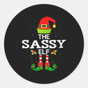 The Sy Elf Christmas Family Matching Pajama  Classic Round Sticker