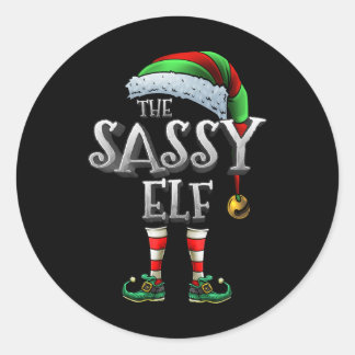 The Sy Elf Matching Family Fun Christmas Elf Classic Round Sticker