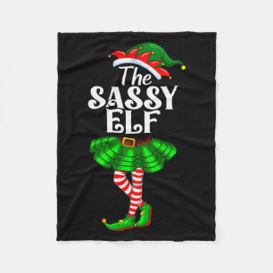 The Sy Elf Xmas Funny Christmas Matching Family Pa Fleece Blanket
