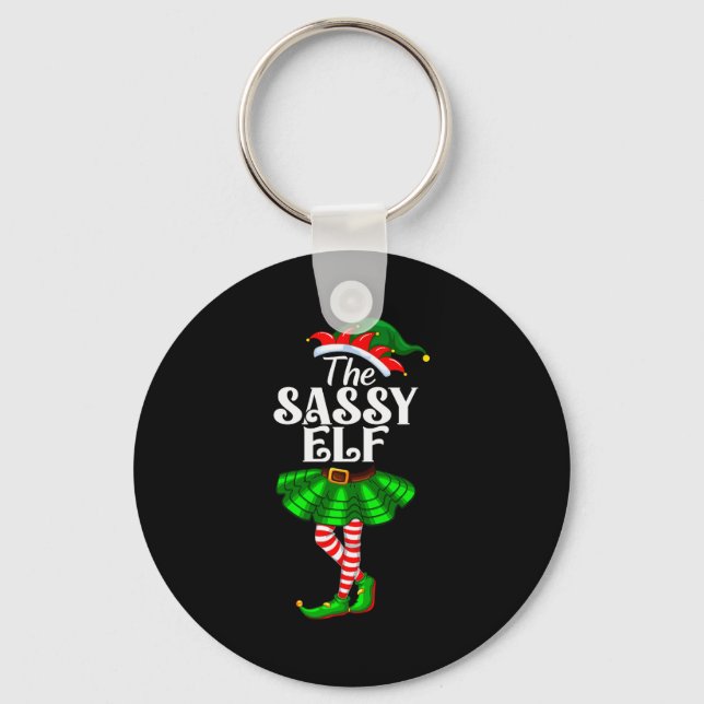 The Sy Elf Xmas Funny Christmas Matching Family Pa Key Ring (Front)
