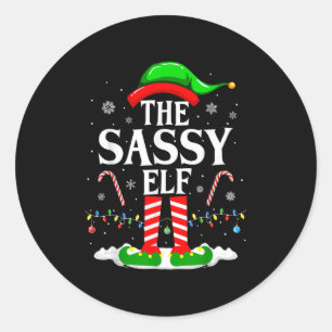 The Sy Elf Xmas Funny Matching Family Group Christ Classic Round Sticker