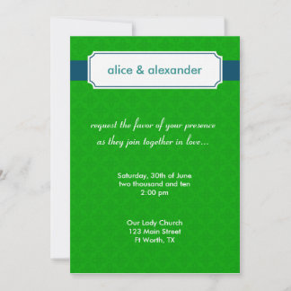 The Sylvia in Green and Navy Invitation