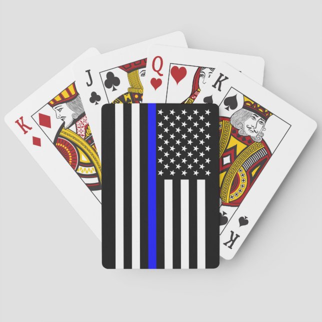 The Symbolic Thin Blue Line American Flag Playing Cards (Back)