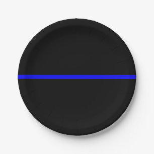The Symbolic Thin Blue Line Concept Paper Plate
