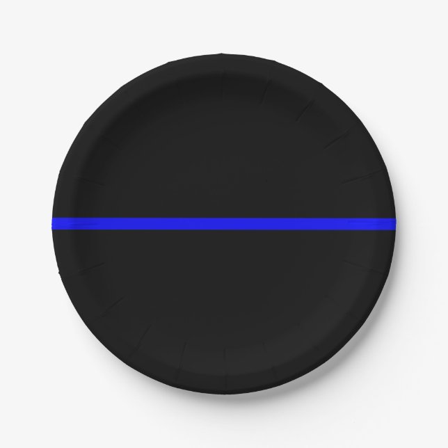 The Symbolic Thin Blue Line Concept Paper Plate (Front)