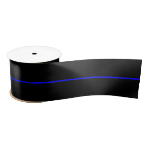 The Symbolic Thin Blue Line Concept Satin Ribbon