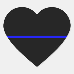 The Symbolic Thin Blue Line Decor Heart Sticker