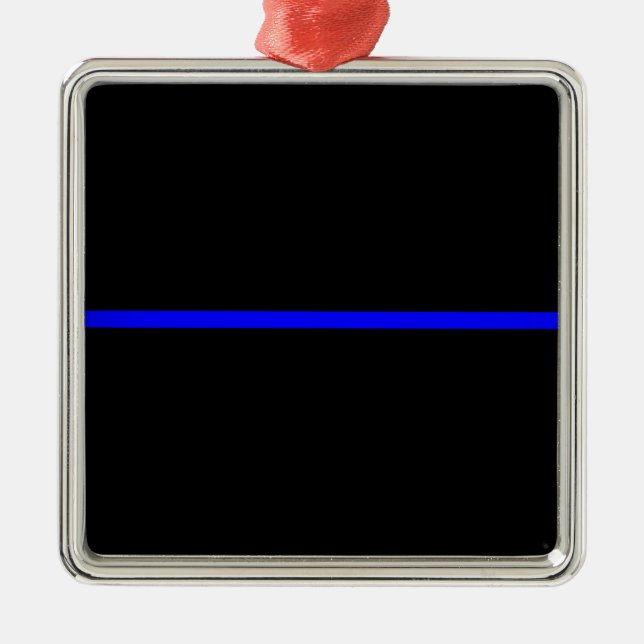 The Symbolic Thin Blue Line Decor Metal Tree Decoration (Front)