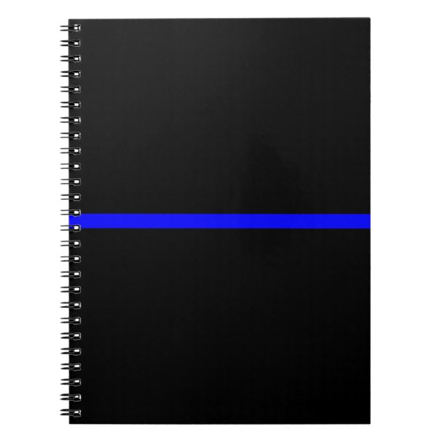 The Symbolic Thin Blue Line Decor Spiral Notebook (Front)