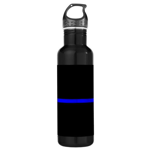 The Symbolic Thin Blue Line Graphic 710 Ml Water Bottle (Front)