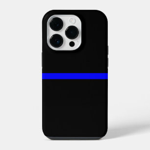 The Symbolic Thin Blue Line Horizontal Black iPhone 14 Pro Case