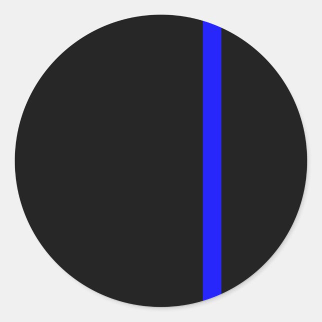 The Symbolic Thin Blue Line on Black Classic Round Sticker (Front)