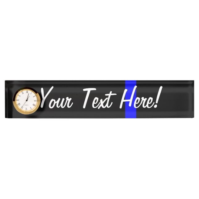 The Symbolic Thin Blue Line on Black Nameplate (Front)
