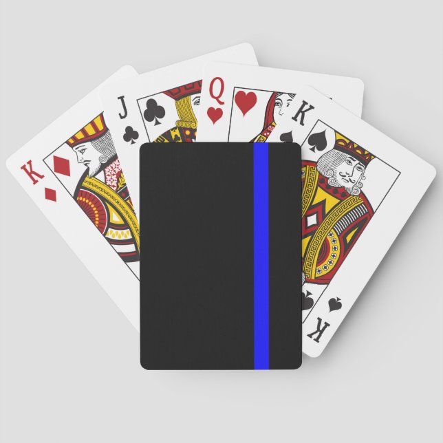 The Symbolic Thin Blue Line on Black Playing Cards (Back)