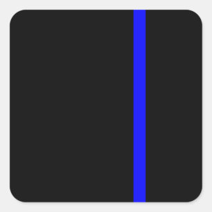 The Symbolic Thin Blue Line on Black Square Sticker