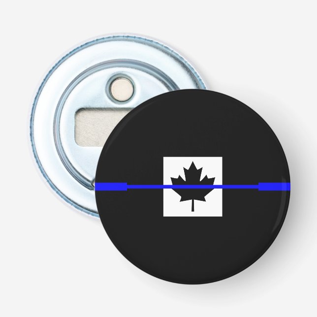 The Symbolic Thin Blue Line on Canadian Flag Bottle Opener (Front)